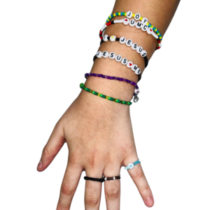 Custom Beaded Bracelet Two-Tone - 5 Letters