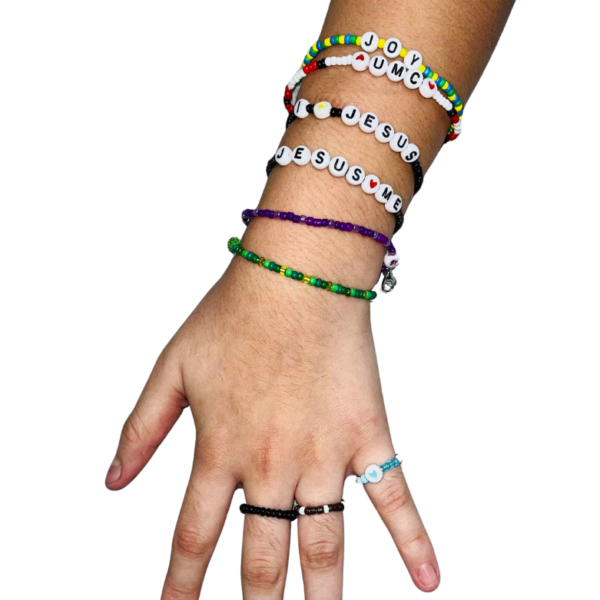Custom Beaded Bracelet Two-Tone - 5 Letters
